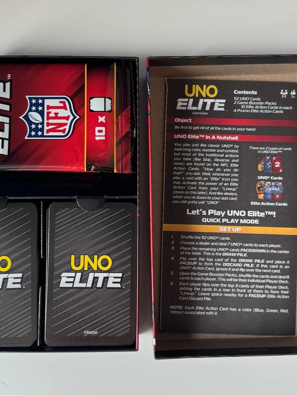 2026 UNO Elite NFL Core Edition Starter Pack Mattel Football Card Game